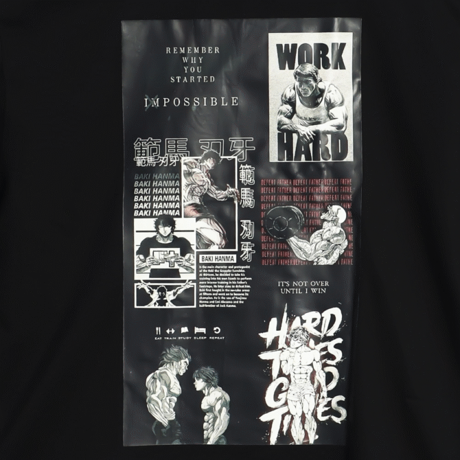 Work Hard Printed Design Oversized T-Shirt - Image 6