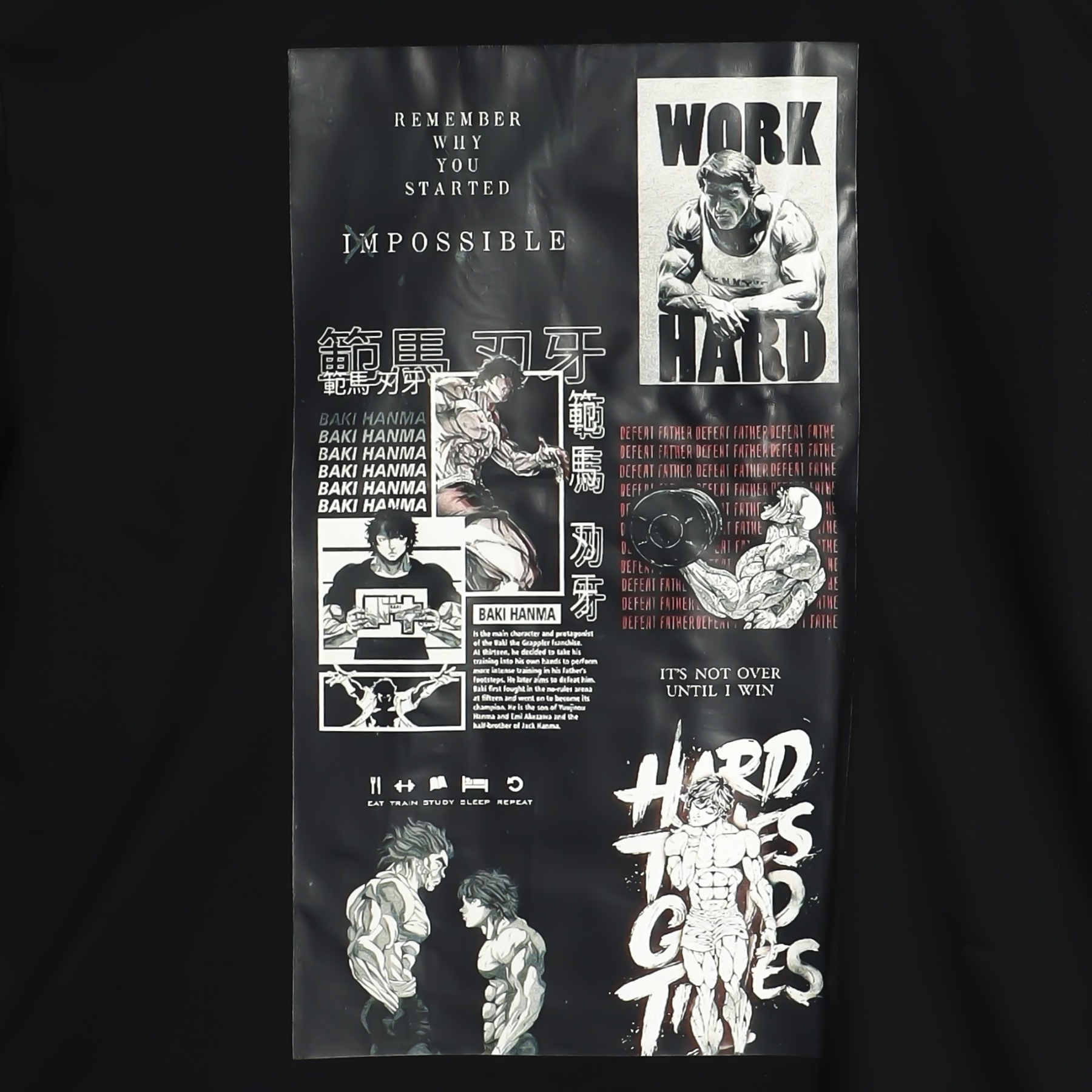 Work Hard Printed Design Oversized T-Shirt - Image 6