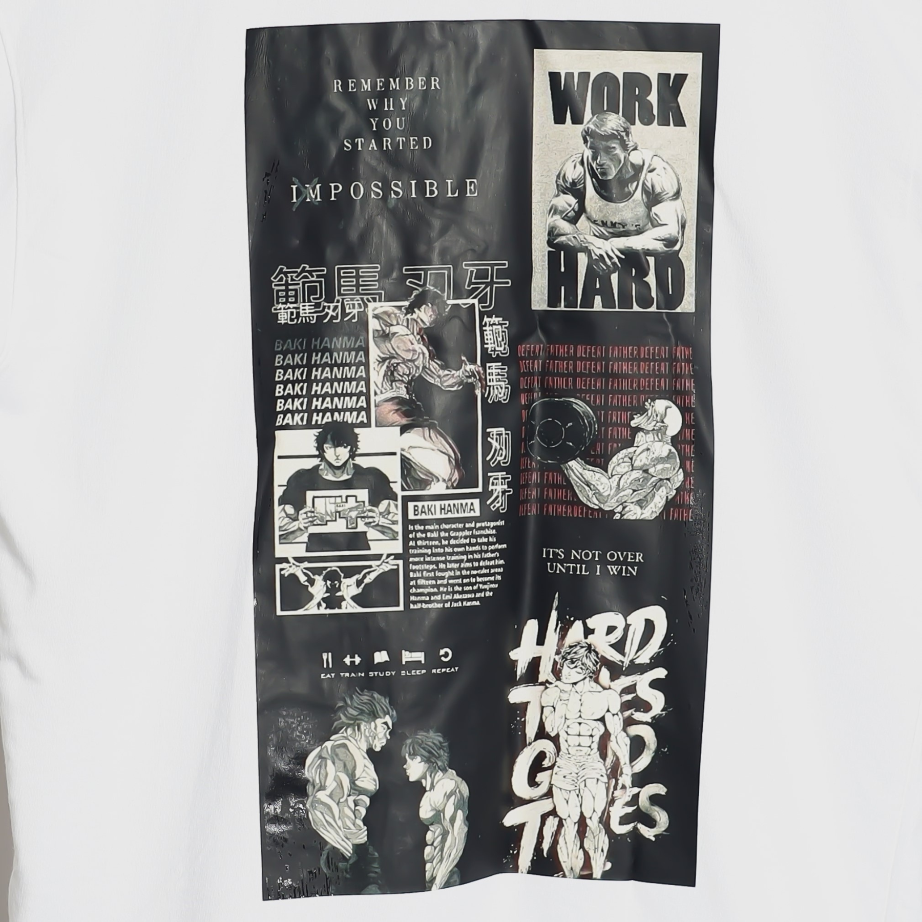 Work Hard Printed Design Oversized T-Shirt - Image 3