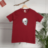 Skull Printed Design Cotton T-Shirt - Maroon