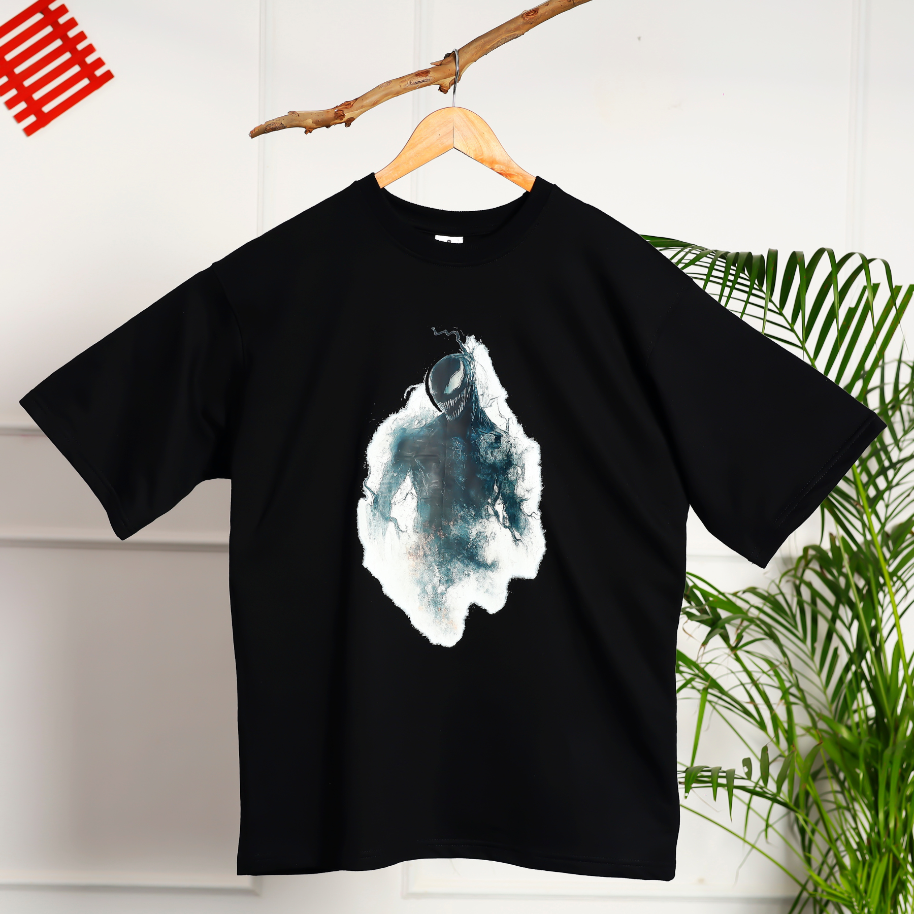 Black Venom Printed Design Oversized T-Shirt