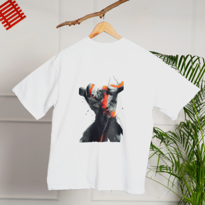 God Killer Kratos Design Oversized T-Shirt
