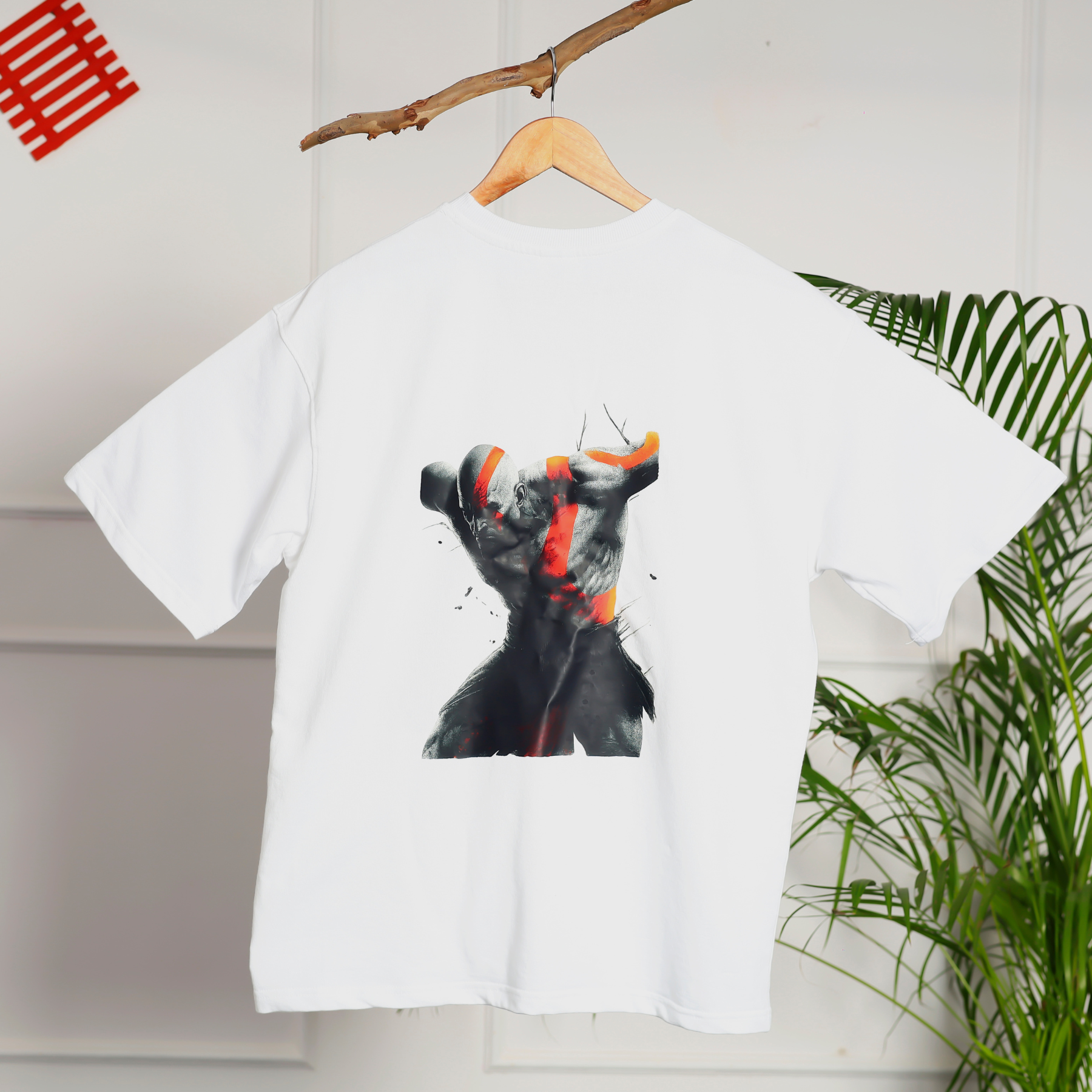 God Killer Kratos Design Oversized T-Shirt