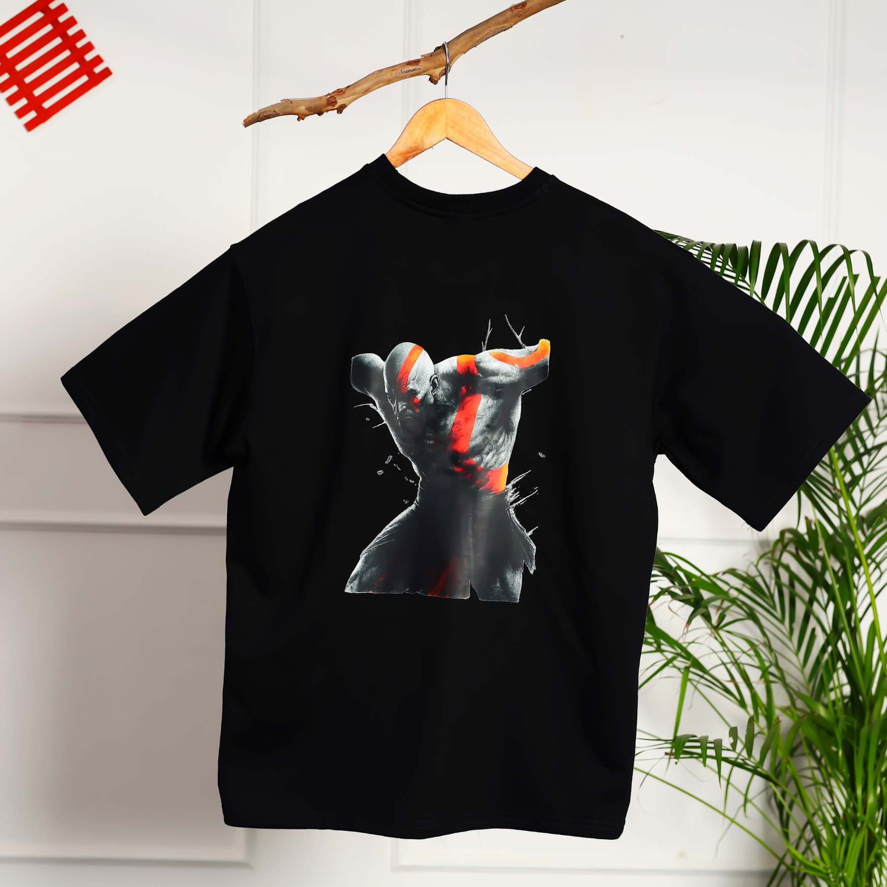 God Killer Kratos Design Oversized T-Shirt - Image 3