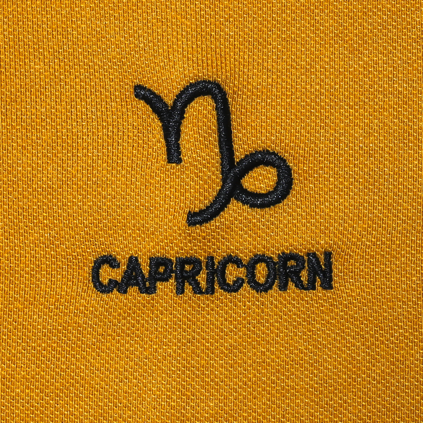 Polo Collar T-Shirt for Men – Capricorn Zodiac Mustard Edition - Image 5