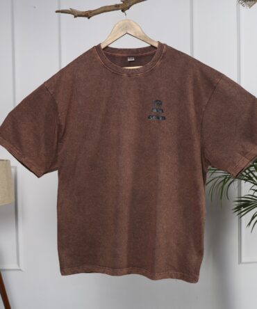 Acid Wash Oversized T-Shirt – Dark Brown