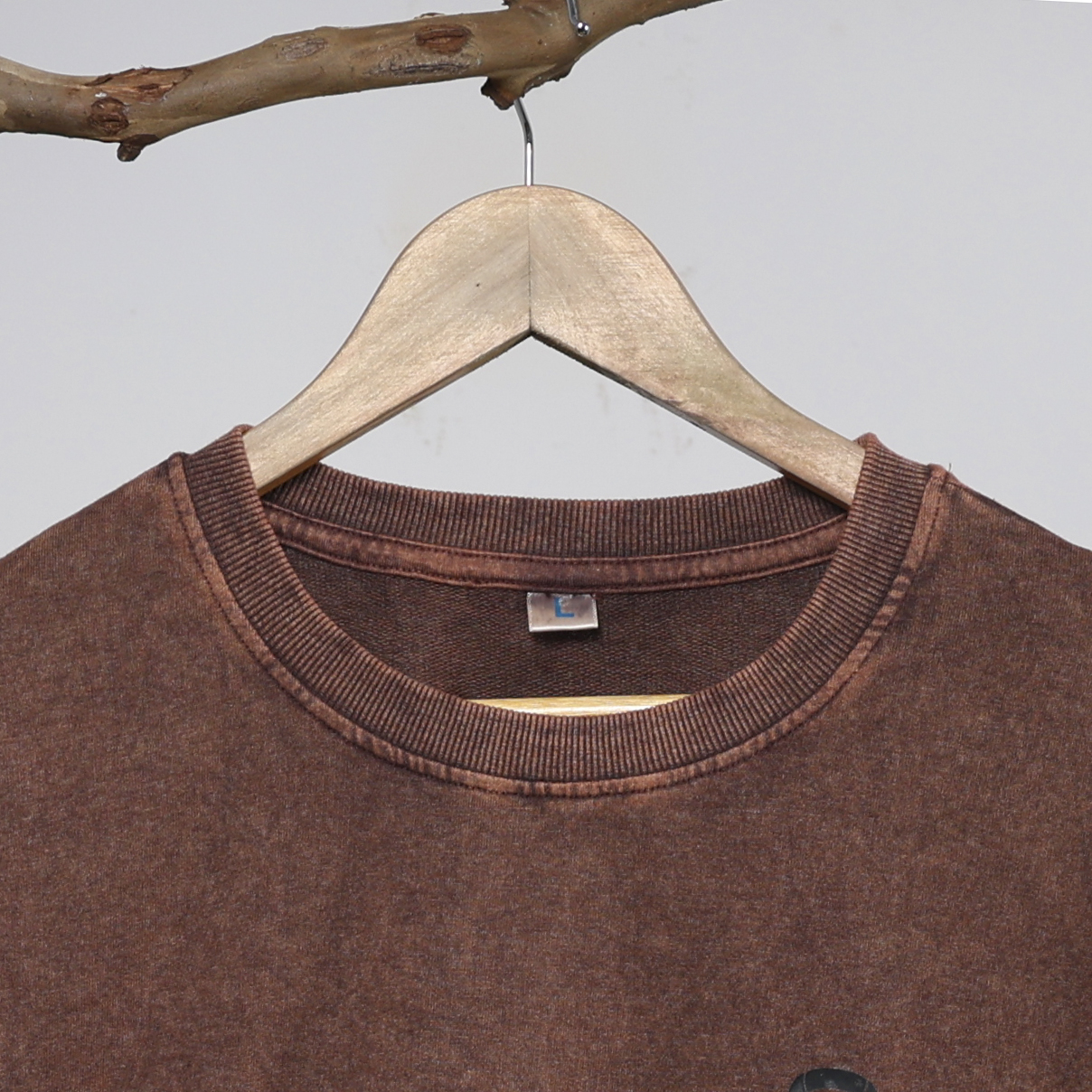 Acid Wash Oversized T-Shirt – Dark Brown - Image 3