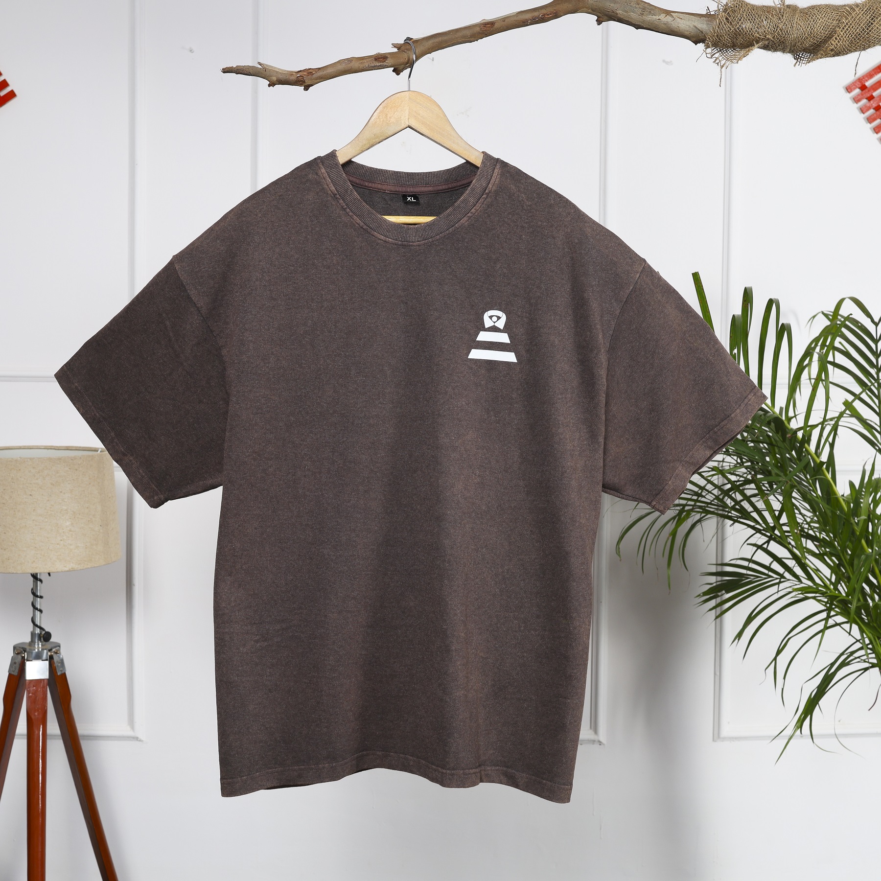 Acid Wash Oversized T-Shirt (Light Coffee)