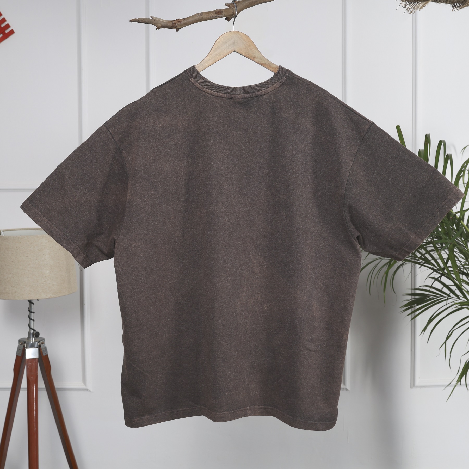 Acid Wash Oversized T-Shirt (Light Coffee) - Image 2