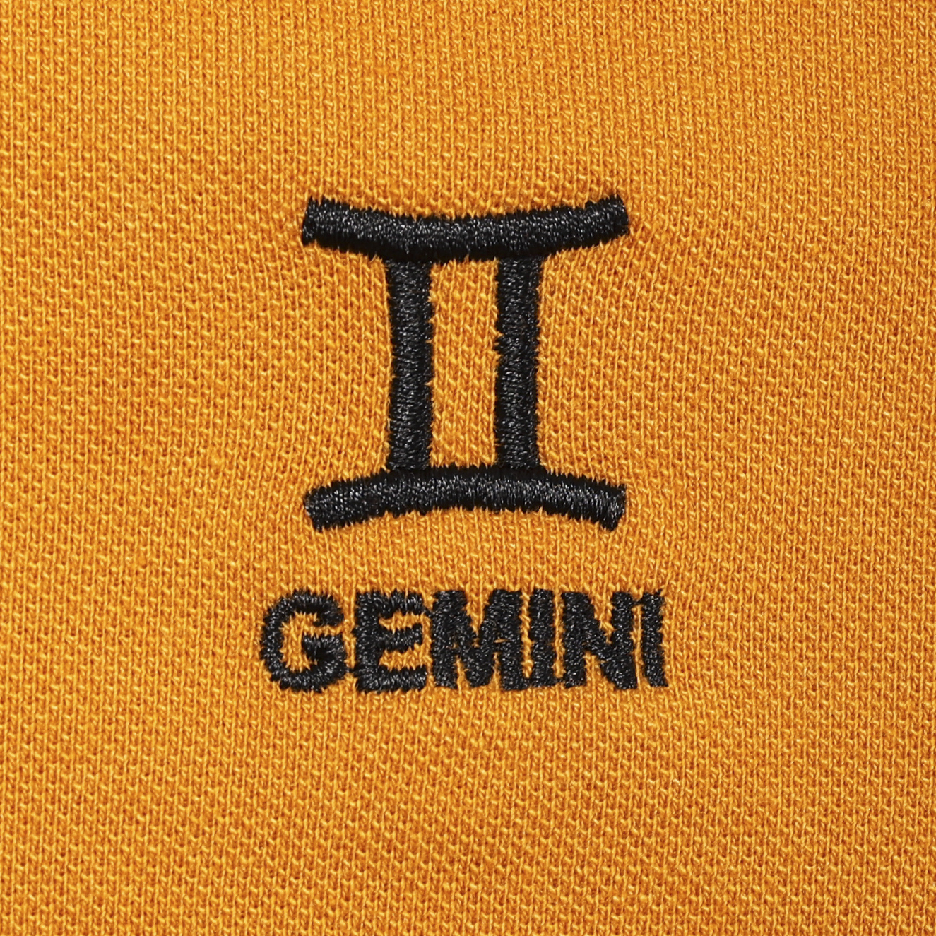 Polo Collar T-Shirt for Men – Gemini Zodiac Sign (Mustard) - Image 4