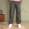 Men’s Baggy Regular Fit Cargo Pants - Army Green
