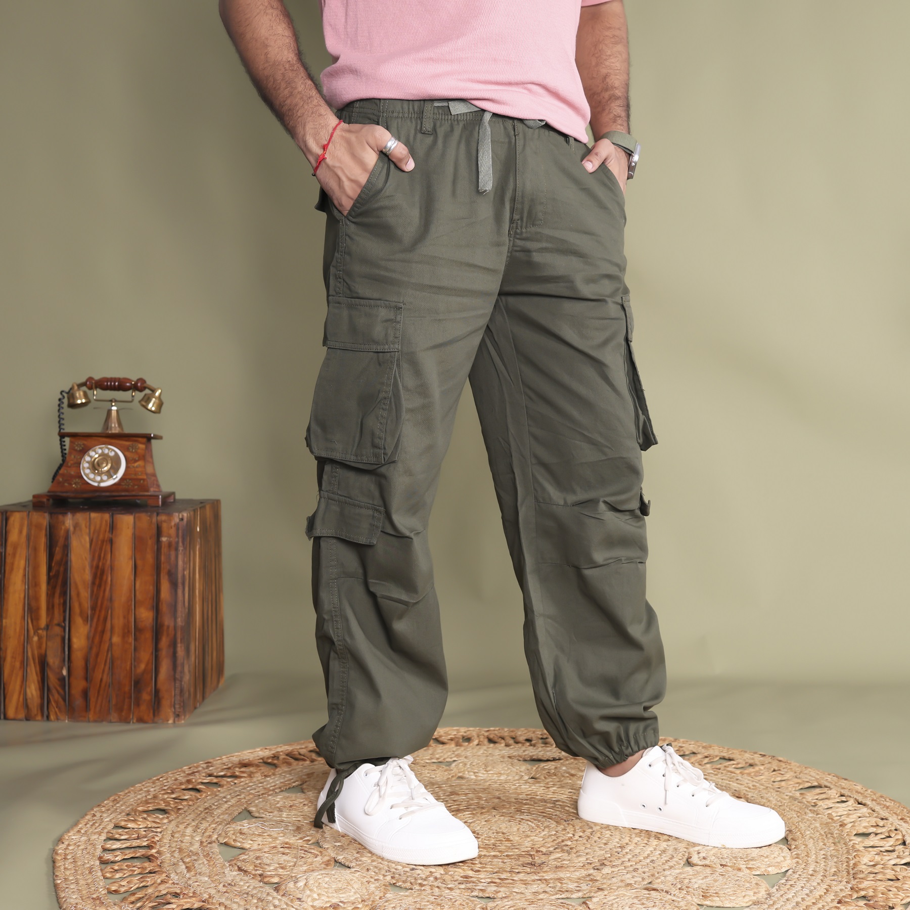 Men’s Baggy Regular Fit Cargo Pants - Image 3
