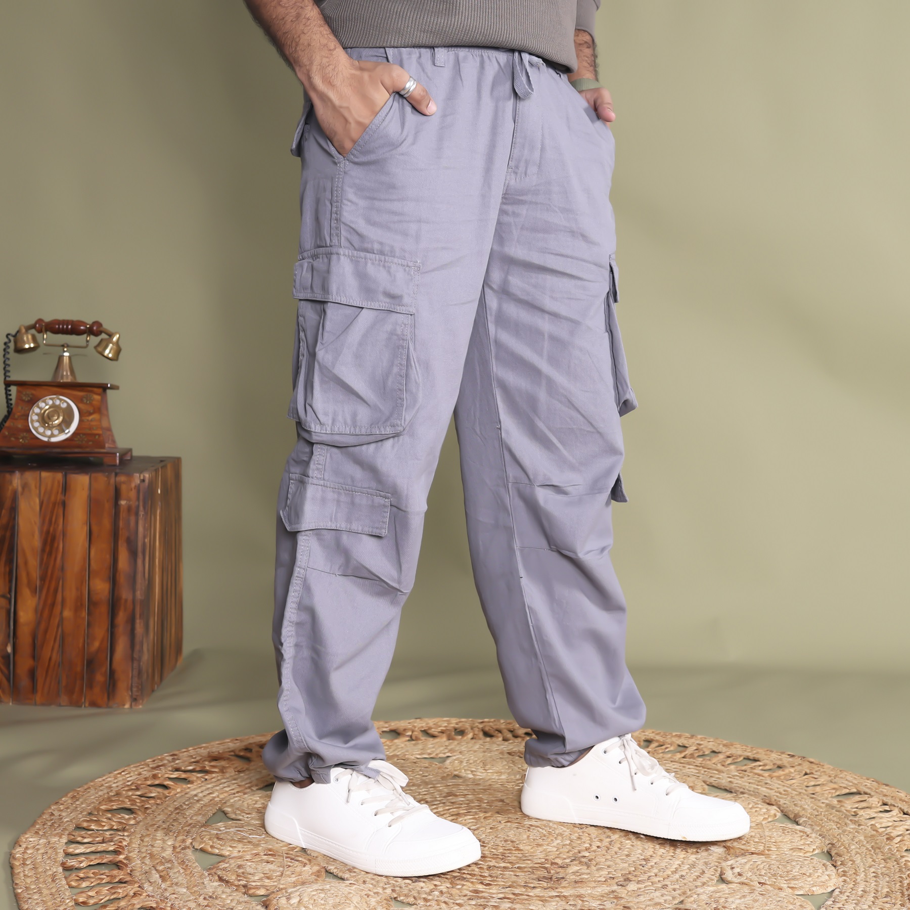 Men’s Baggy Regular Fit Cargo Pants - Image 8