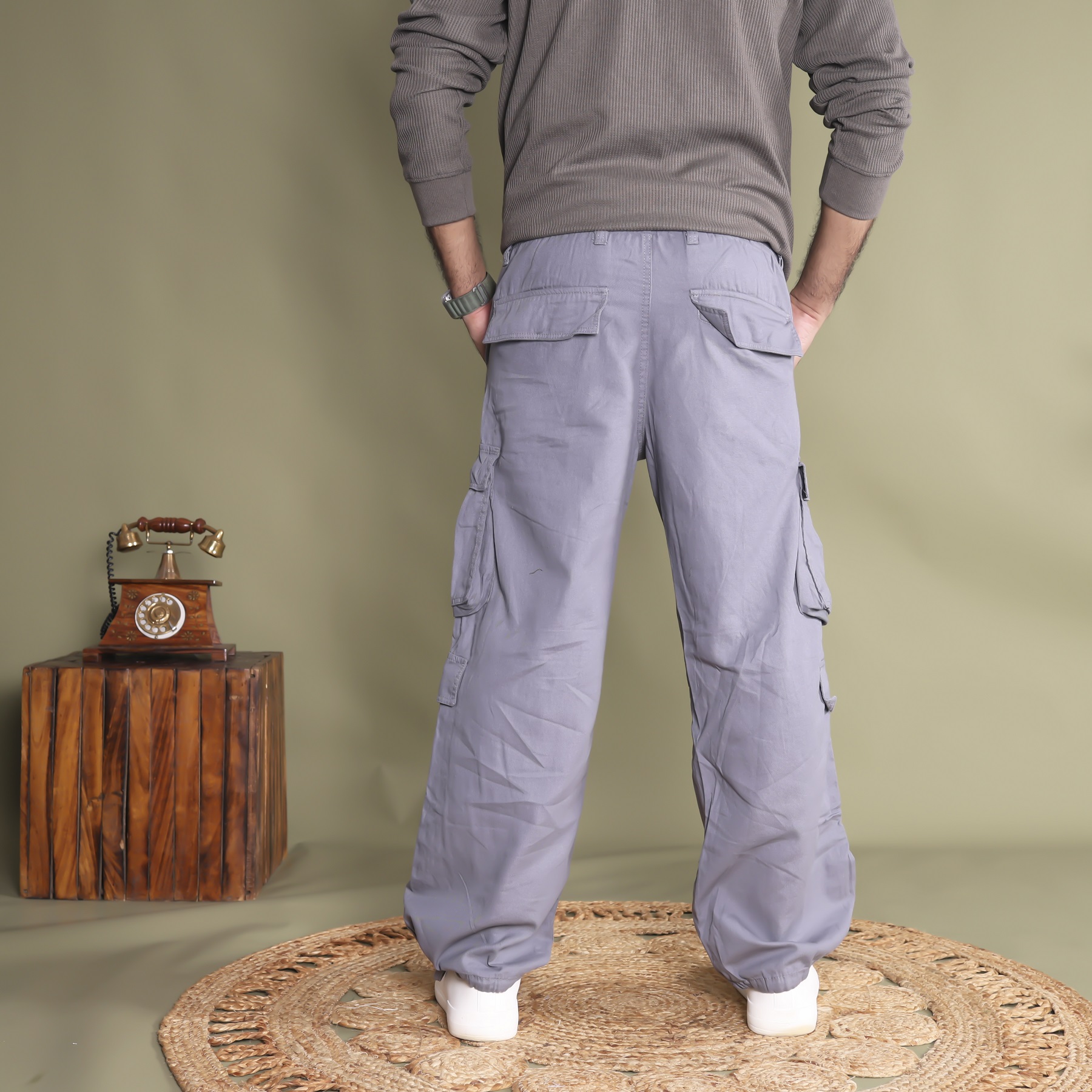 Men’s Baggy Regular Fit Cargo Pants - Image 7