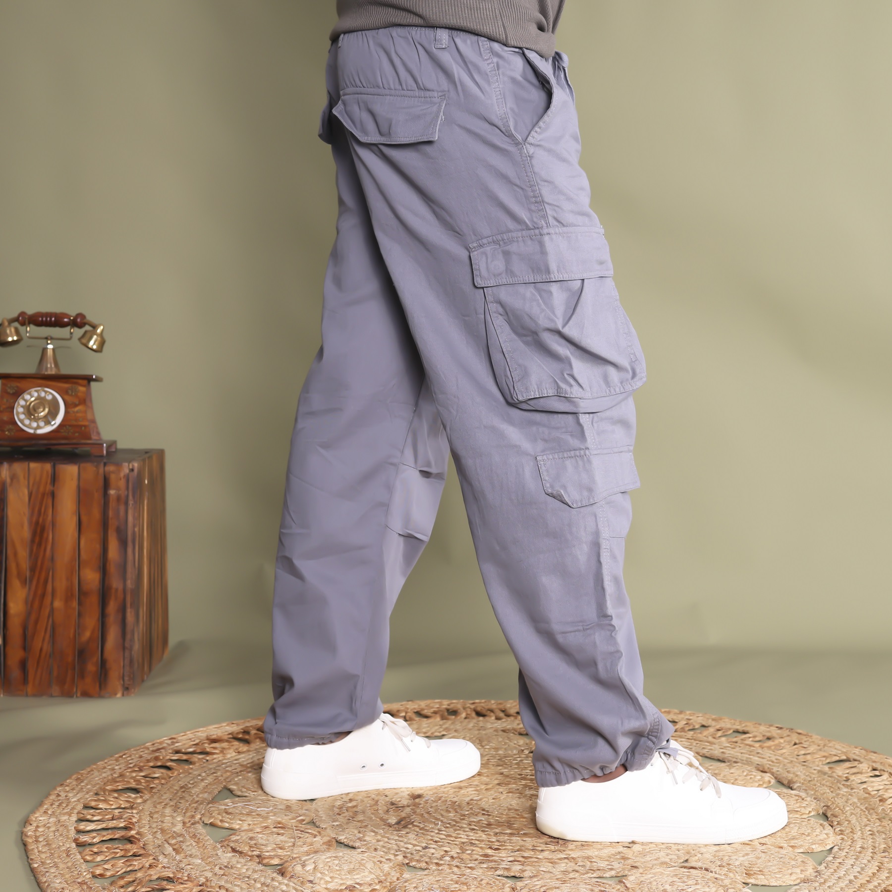 Men’s Baggy Regular Fit Cargo Pants - Image 9