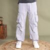 Men’s Baggy Regular Fit Cargo Pants - Light Grey