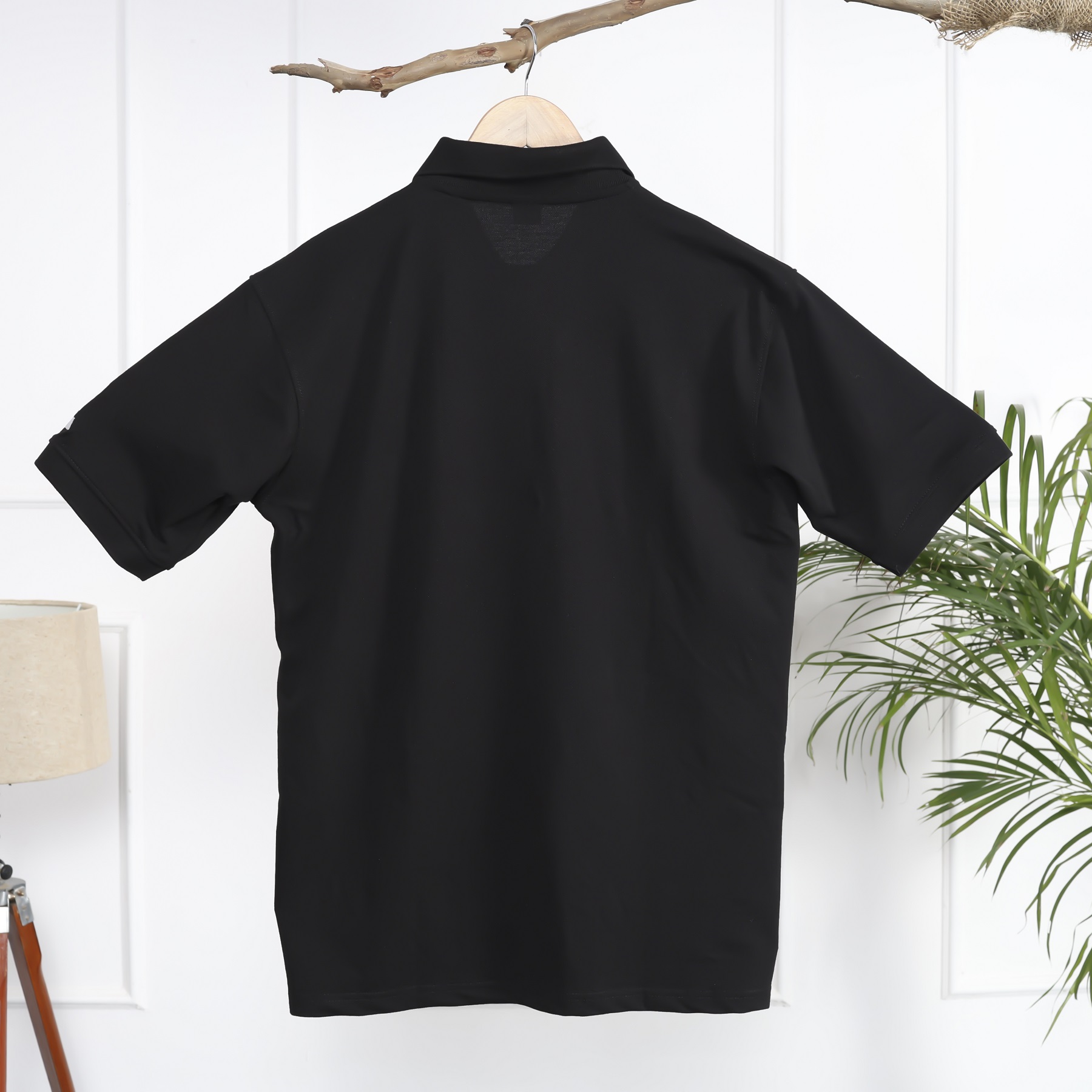 Leo Zodiac Polo Collar T-Shirt – Black - Image 2