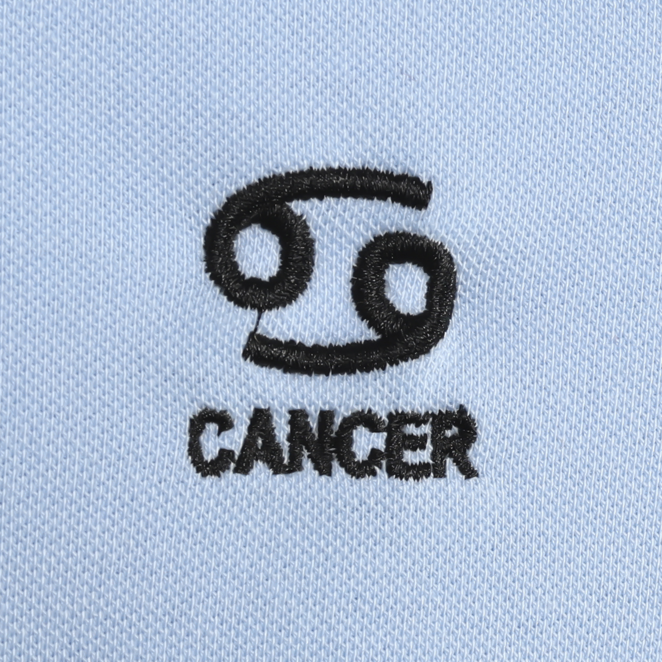 Sky Blue Polo Collar T-Shirt for Men – Cancer Zodiac Edition - Image 4